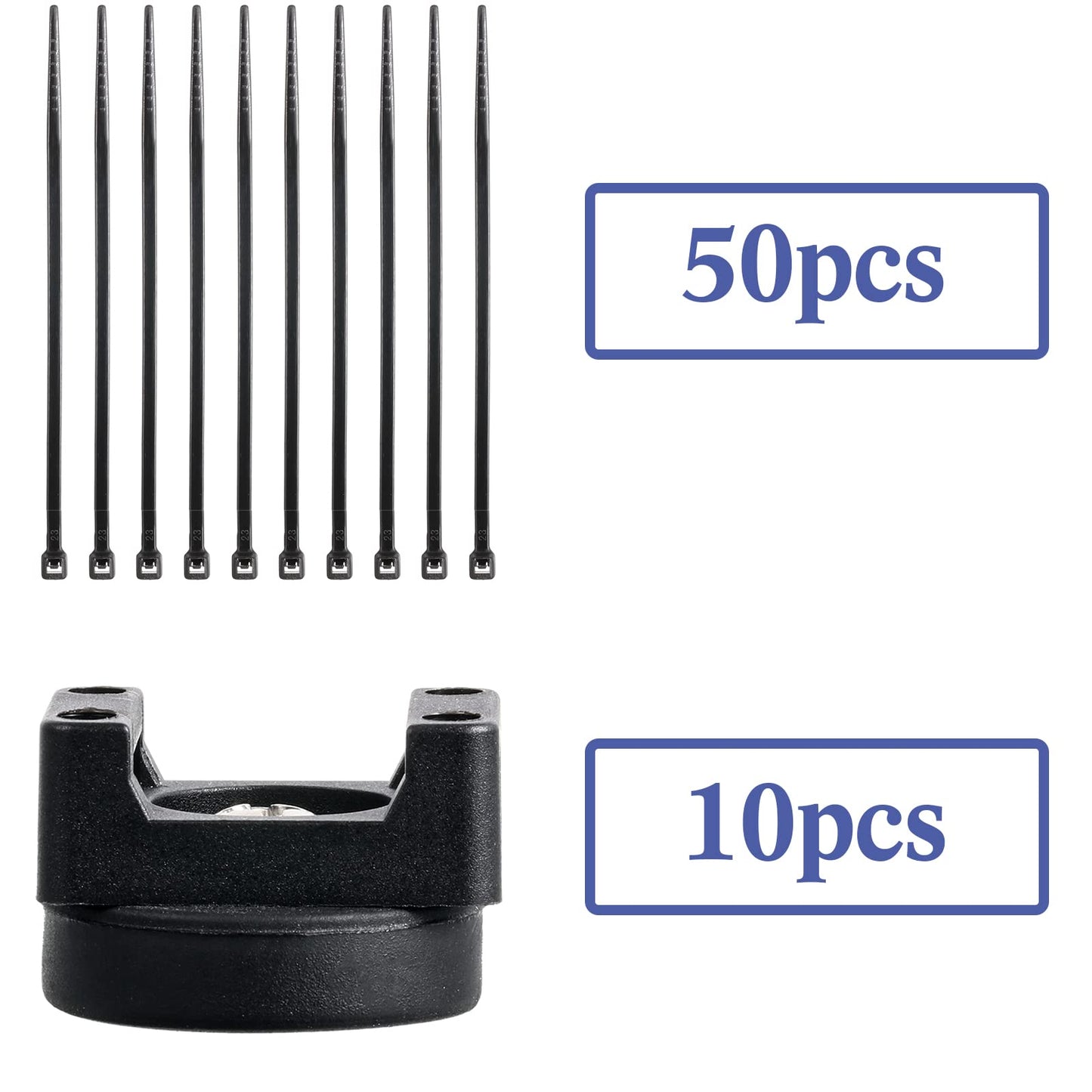Yookeer 60 Pieces Magnetic Zip Tie Mount Multipurpose Cable Holder Magnets Magnetic Wire Management Bases with Heavy Duty Zip, Mount Nylon Cable Ties in Total (22 mm)