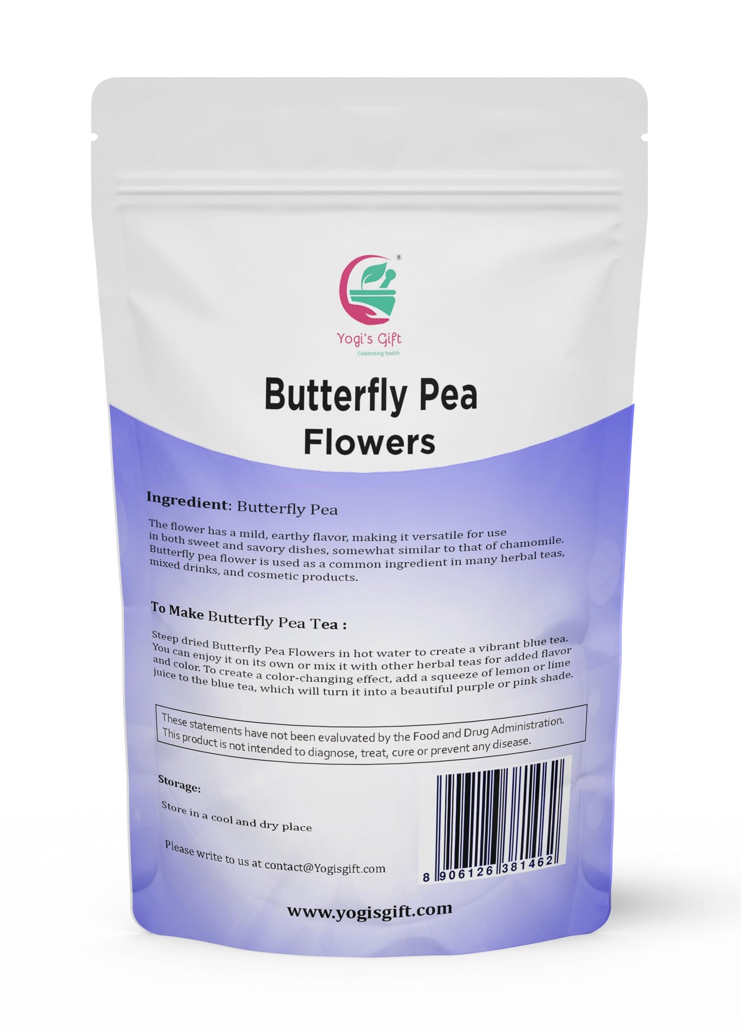 Butterfly Pea Flower Dried 1 LB (1000+ Cups) | Blue Butterfly Pea Flower Tea | Beautiful Blue Or Purple Food Coloring | Premium Quality | By Yogi's Gift®