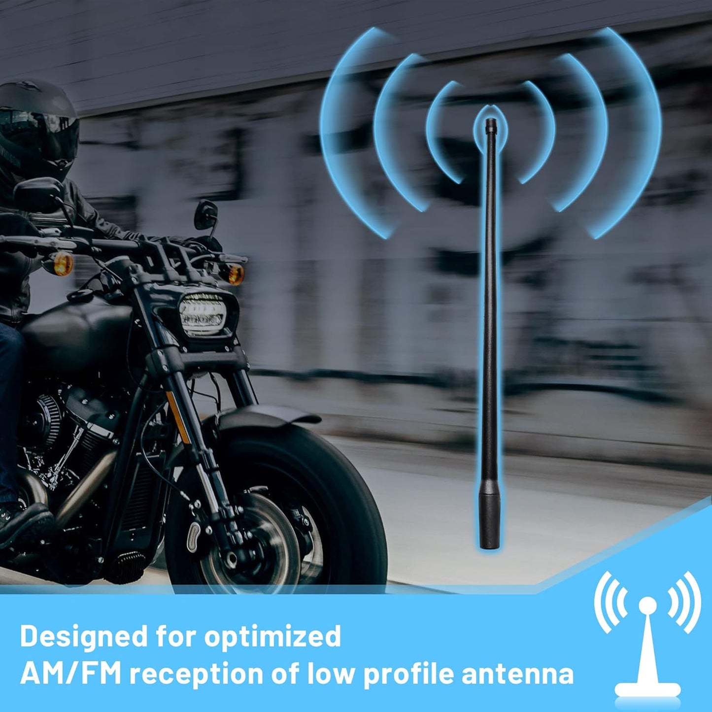 Anina 2PC 13 Inch 1998-2022 Antenna Mast for Harley Davidson Motorcycle Aerial Antenna for FM/AM Radio Signal Reception