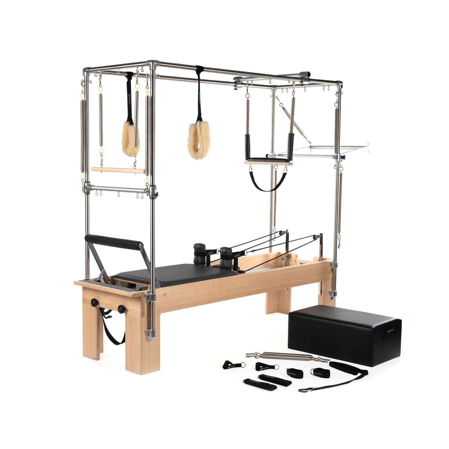 Balanced Body Pilates Reformer with Revo Footbar and Trapeze Combination, Pilates Exercise Equipment, Workout Equipment for Home or Studio