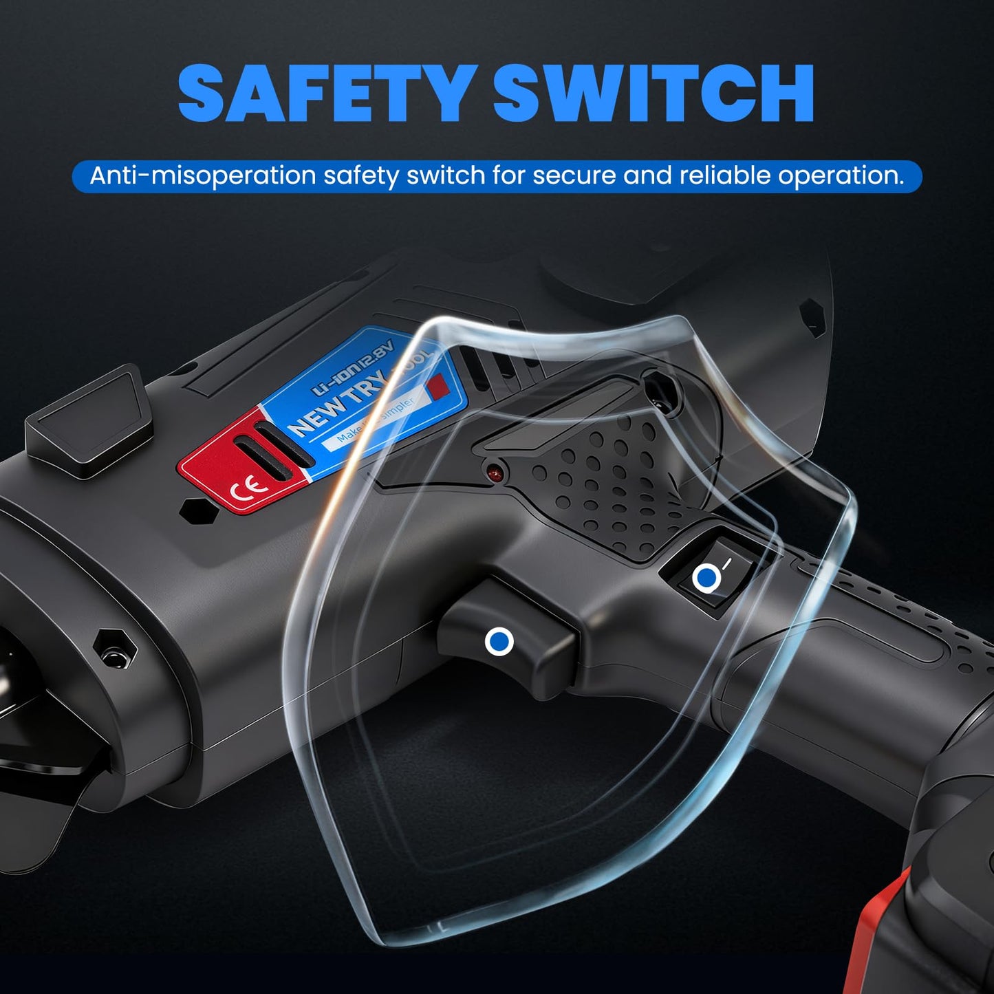 NEWTRY Rebar Tie Automatic Rebar Tier Gun 4400 MAh Steel Tying Machine 8-34mm Bar Tie Tool 0.31’’-1.33’’ Tightness Adjustable Rechargeable 12.8V