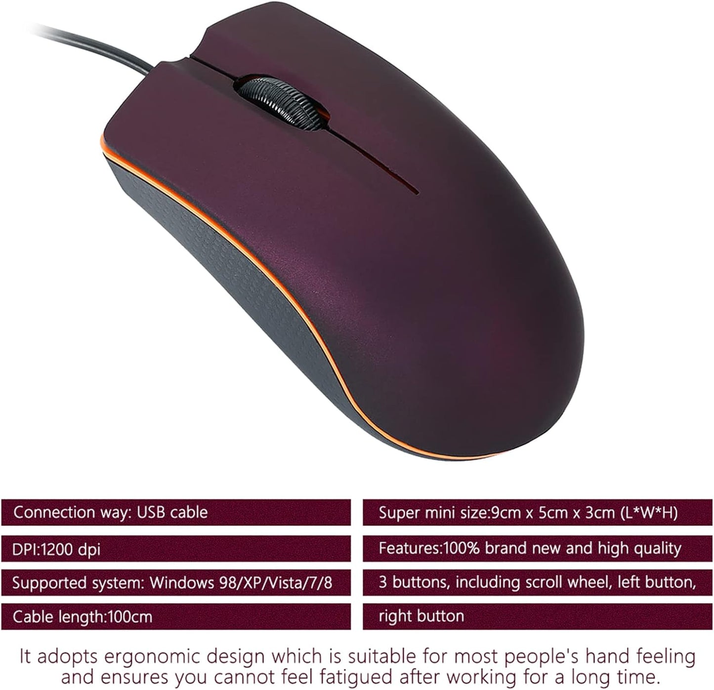 LINLIJIA 3D Mechanical Gaming Mice USB Corded Portable Optical Mouse Electronics Accessories for Notebook PC Laptop Pc