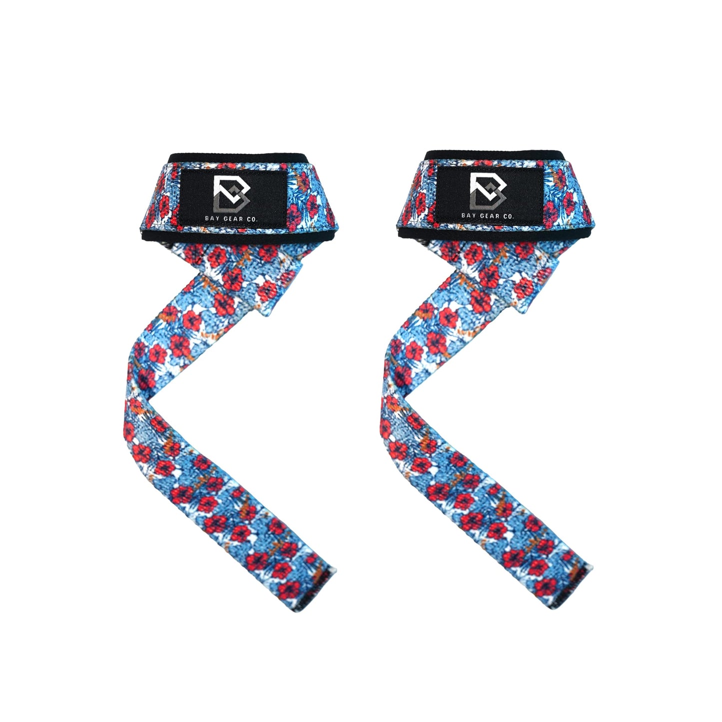 BAY GEAR CO. Wrist Straps for Weightlifting - 1 Pair Cotton Lifting Straps with Neoprene Padding, Comfortable Gym Essentials for Enhanced Grip Strength - Unique Printed Tactical Hawaiian Design
