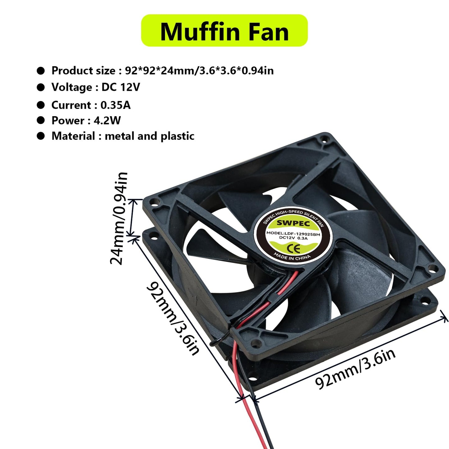 Electrical Cabinet Cooling Fan and Thermostat Set for Electrical Box Enclosures
