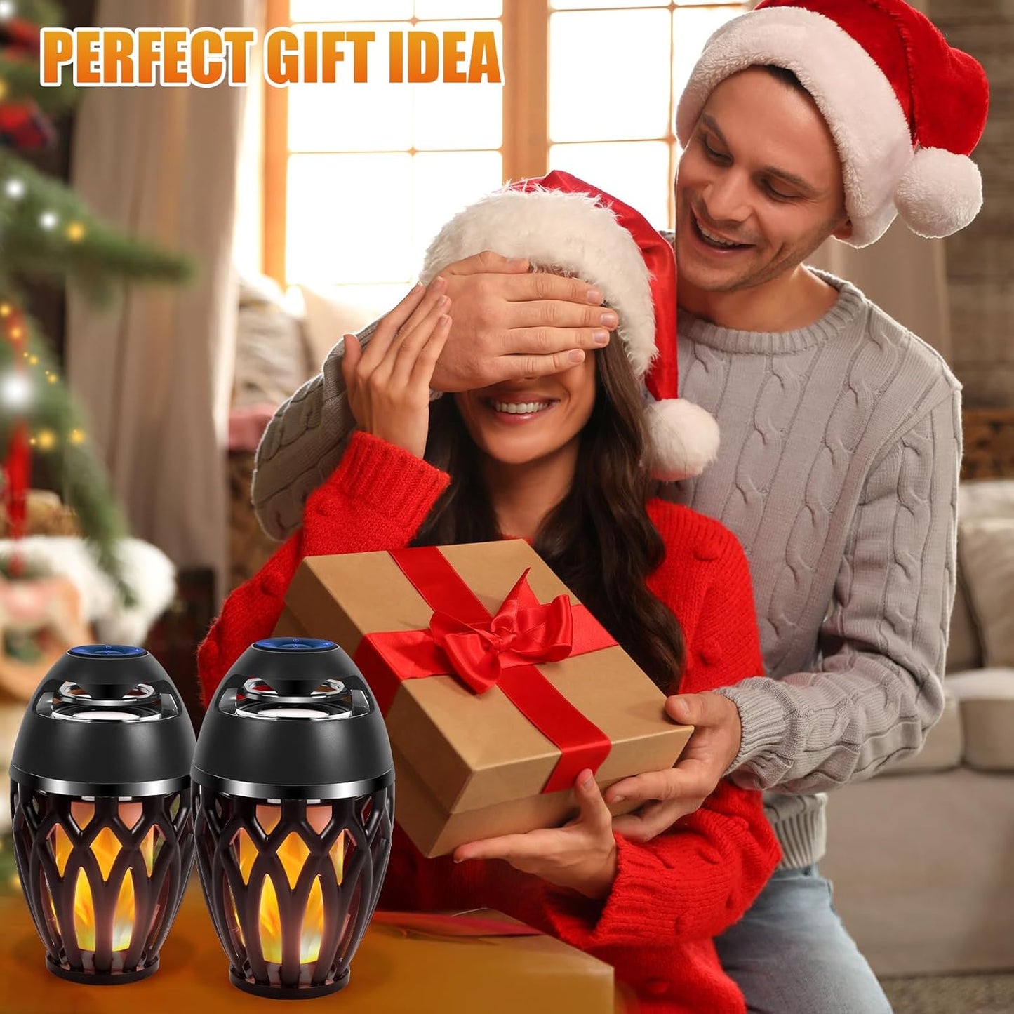 Ailanxin Speaker,Ipx5 5.0 Outdoor Bluetooth Speakers, Wireless Speaker with LED Flame Waterproof Design, Bluetooth LED
