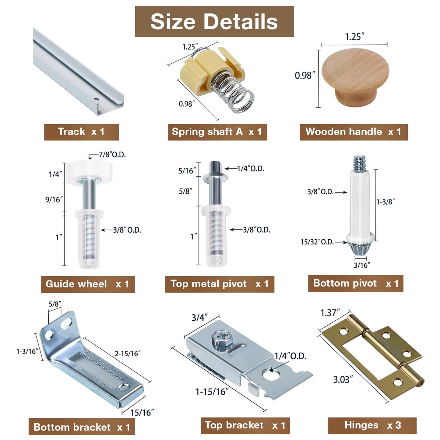 Bifold Door Hardware Kit, 30-Inch Bi-fold Closet Door Track Kit Bifold Closet Door Hardware Kit Folding Door Hardware Repair Replacement Tool Kit