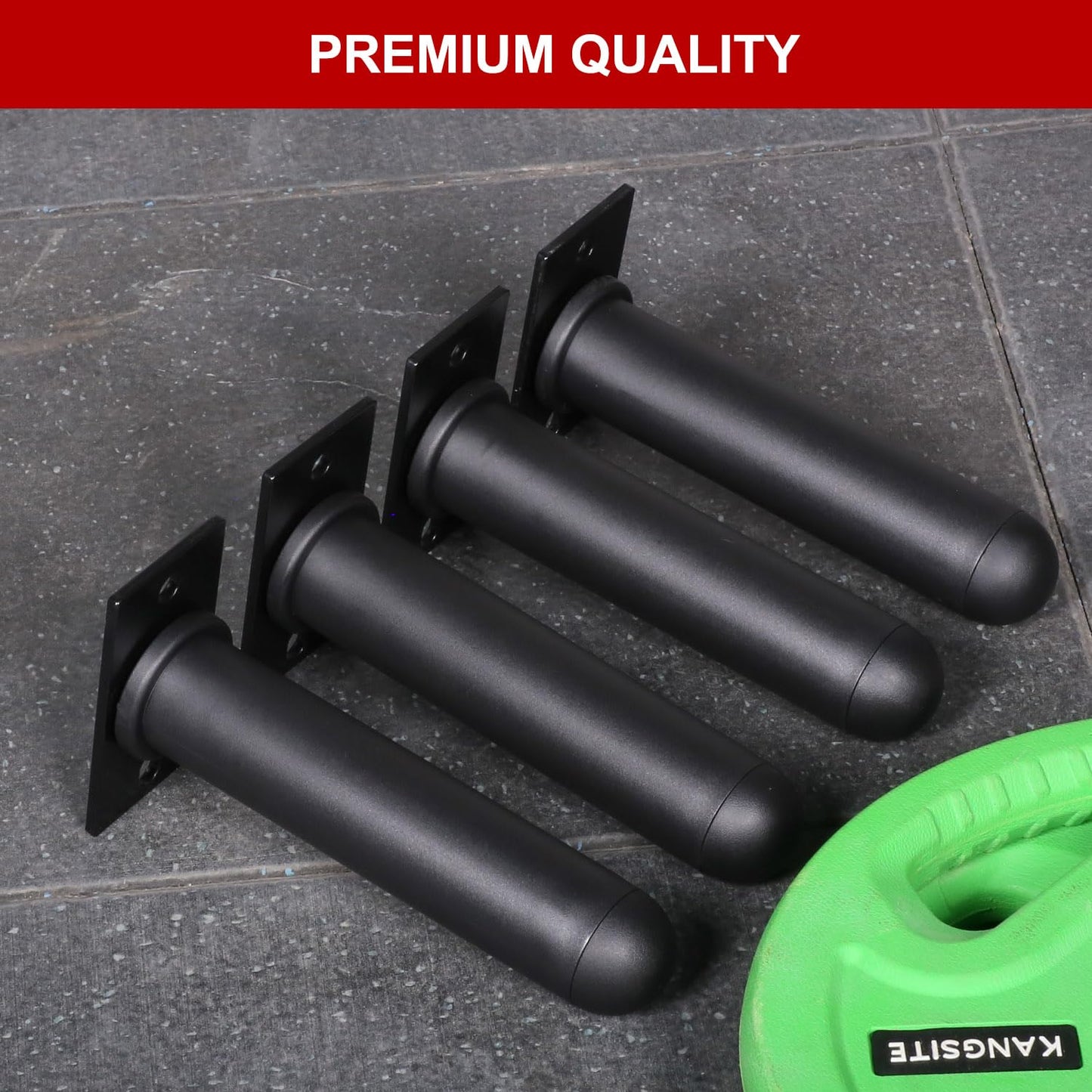 SYL Fitness Wall Mounted Weight Plate Holder, Fit 2 inch Olympic Weight Plates, Scratch Resistant Surface (2" Plates（4 pack）)