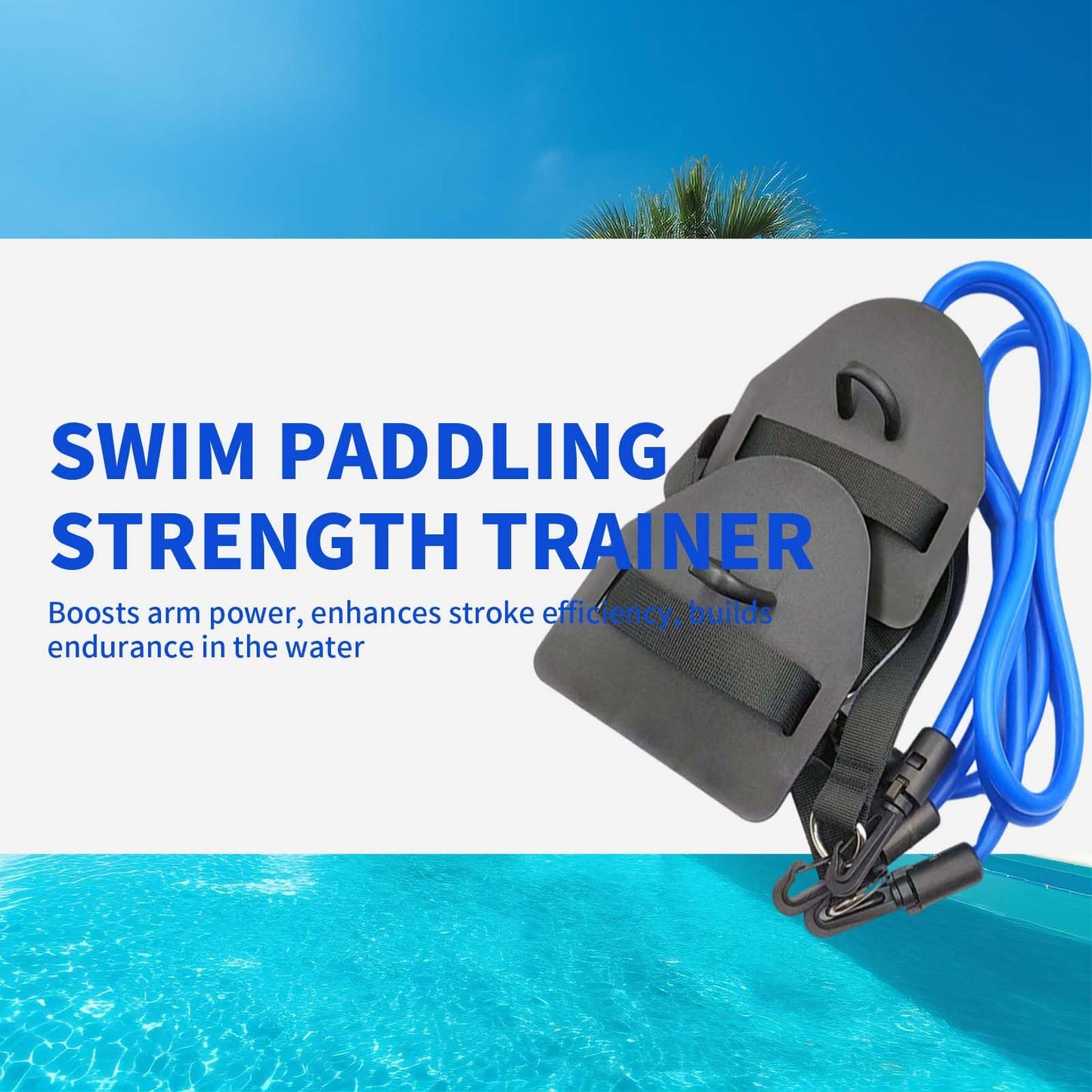 Bestookits Swim Training Equipment for Adults Swim Paddles Resistance Belt - Pool Tether Cord for Lap Swimming Water Belts for Water Aerobics Exercise