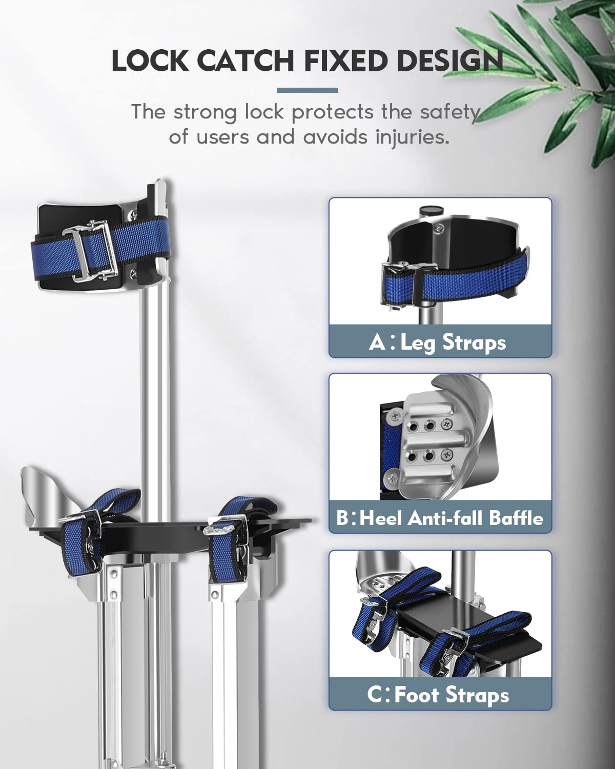 GCCSJ 24''-40'' Drywall Stilts for Adults Adjustable Heights Aluminum Work Stilt with Protective Knee Pads for Sheetrock Drop Ceiling Painting Painter Pruning Branches or Cleaning