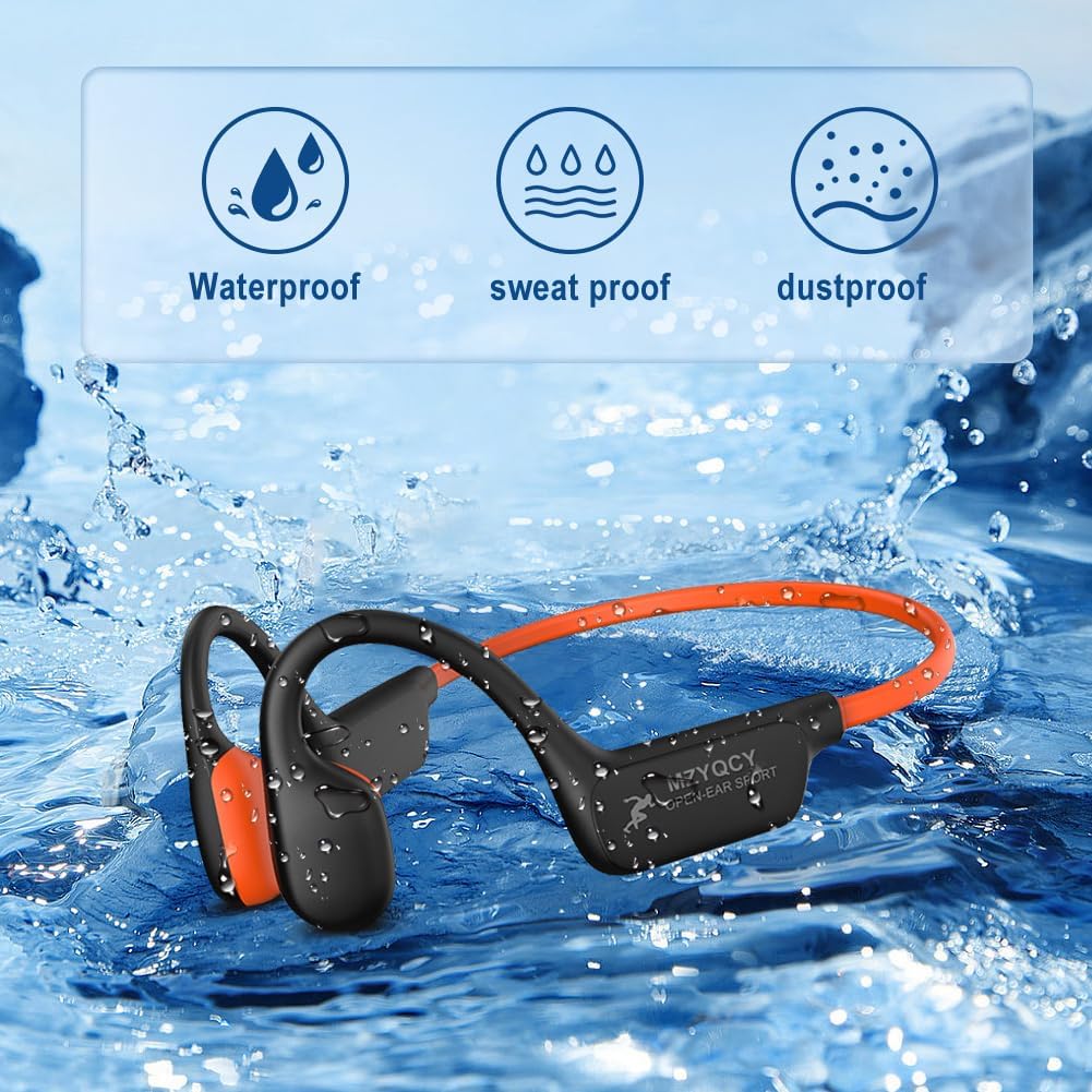 5.4 MicIPX6 Headset15H Bone Conduction Headphones,Open Ear Wireless Bluetooth Headphones with Waterproof Sport