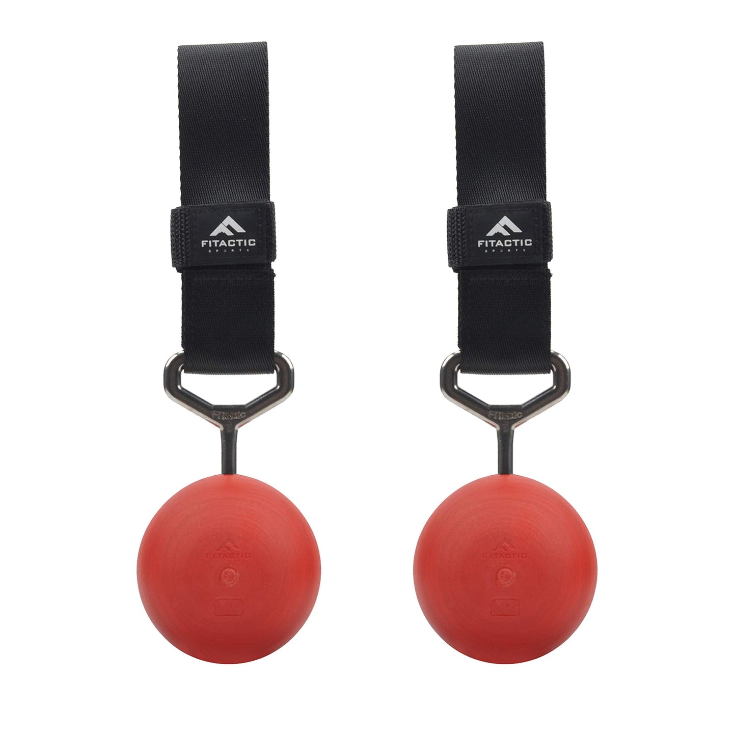 FITactic 3 Inches Rock Climbing Solid Training Cannonball Bomb Power Pull Up Ball Hold Grips for Straps for Finger, Forearm, Biceps, Back Muscles, Sports, Race (2 Balls, Red 3")