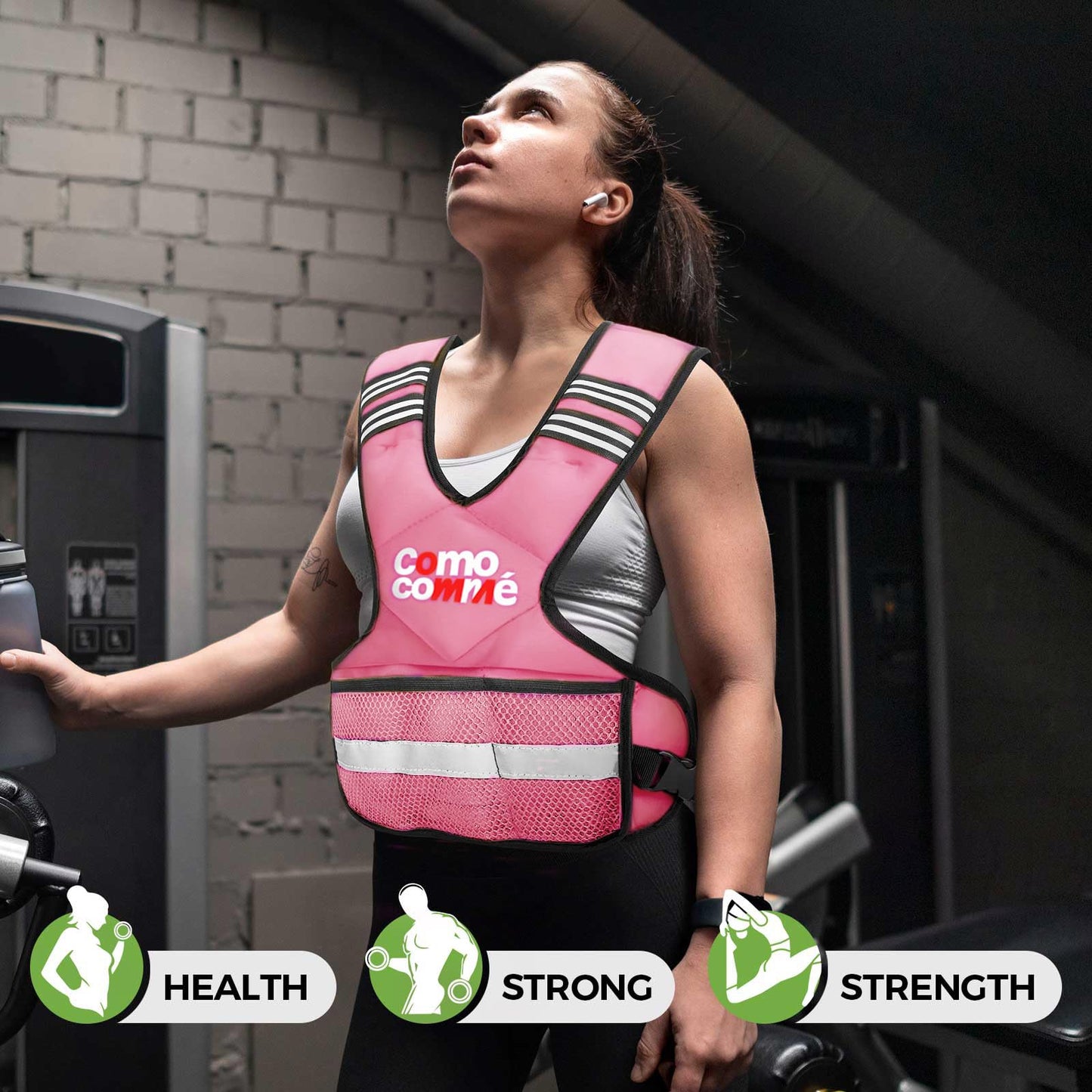Adjustable Weighted Vest for Men Women, 4-10lb/12-18lb/20-32lb Vest with 6 Ironsand Weights and Large Pocket, Adjustable Body Weight Vest Exercise Set for Running, Walking