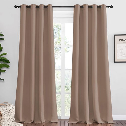 NICETOWN Blackout Curtains - Thermal Insulated Drapes, Set of 2, 55" x 102", Cappuccino Color