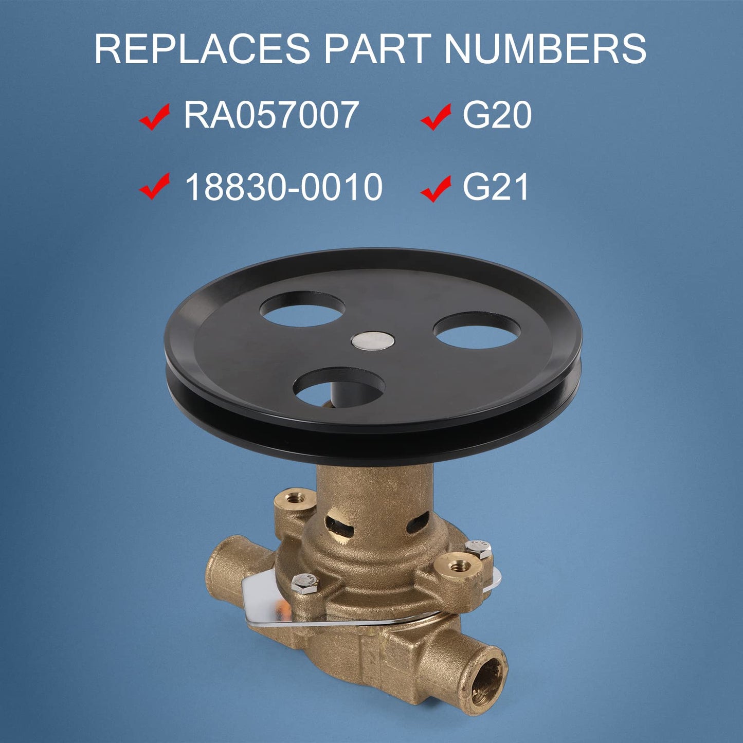 Raw Sea Water Impeller Pump RA057007 Replacement for Sherwood Pleasurecraft & Ski boat G20, G21, 302, 351 Jabsco 18830-0010,Ford marine 5.0,5.8,351,302
