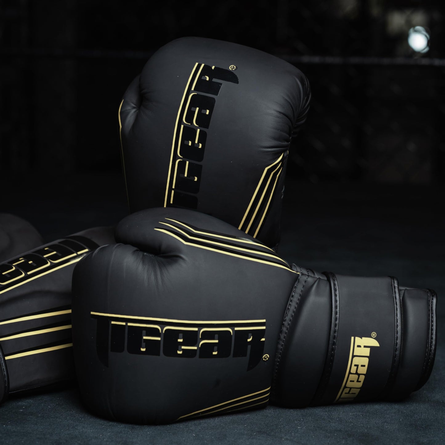 Tigear Surge Pro Boxing Gloves for Men Women & Kids | Engineered Leather Muay Thai Gloves, MMA Gear, Kickboxing Heavy Bag Training and Sparring | Black/Gold (12oz)