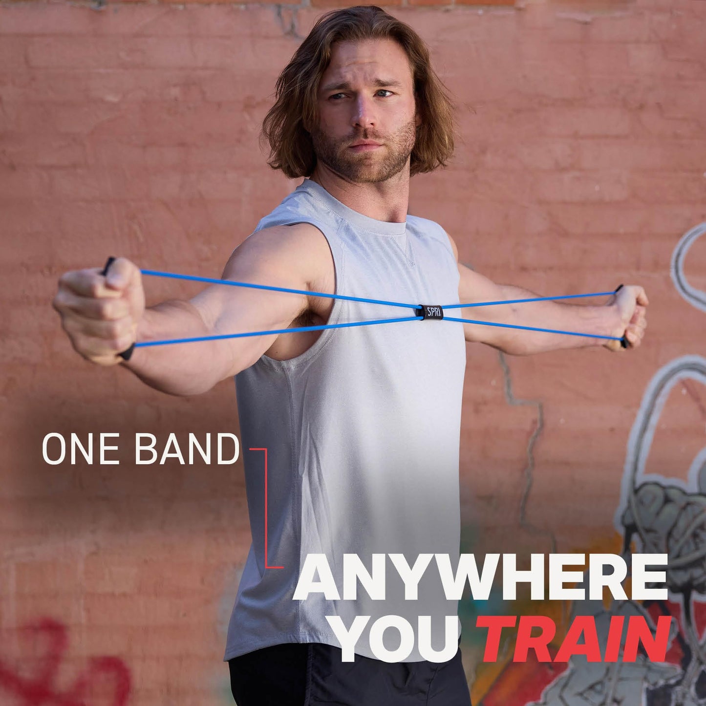 SPRI Ultra Toner Resistance Band Figure 8 Exercise Cord, Red, Medium