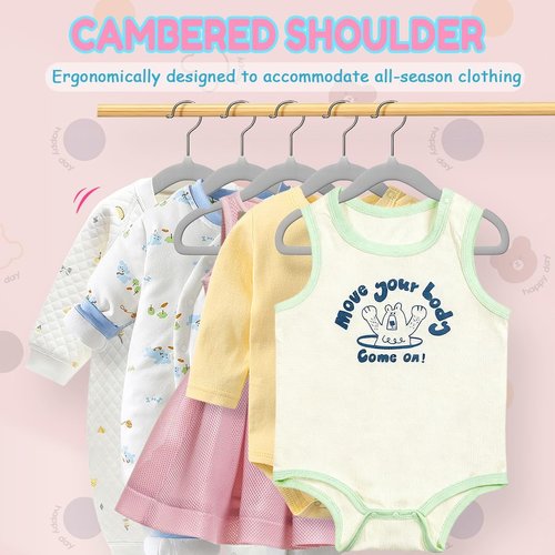 DwellWell Goods Baby Velvet Hangers - 30 Pack Non-Slip Closet Organizers with 360° Swivel Hook for Toddler Clothing