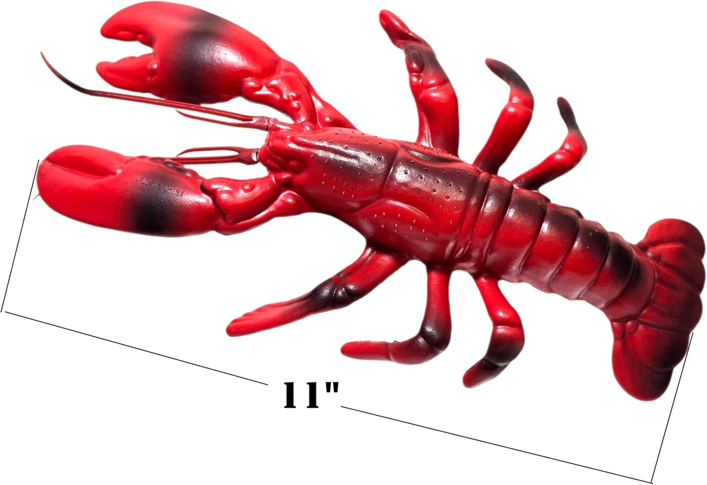 (11") (6) Realistic Red Maine Lobster Plastic Prop Toy Party Decoration Fish Net Sea Ocean