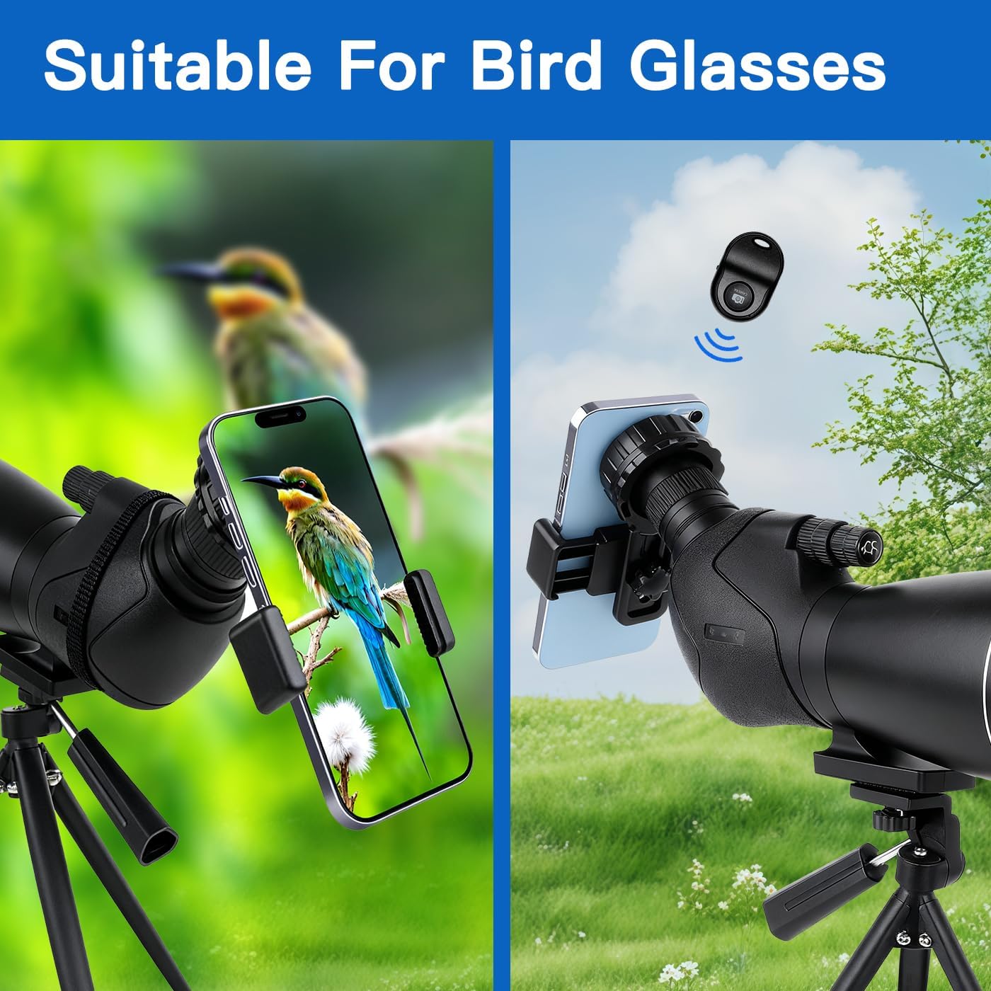 Jreiiolk New Universal Phone Adapter for Binoculars Monocular Spotting Scope Telescope Microscope - Turn Your Optics