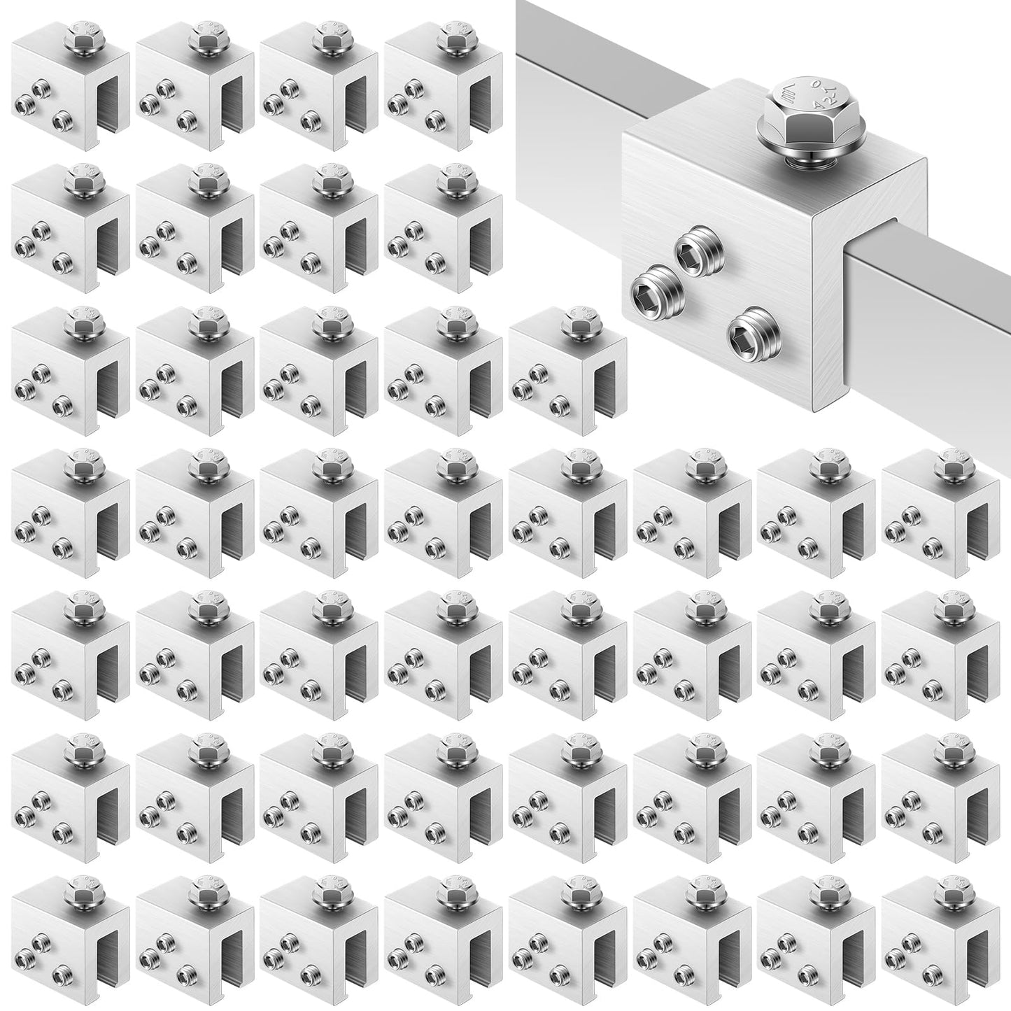 Tandefio 48 Sets Roof Clamp for Standing Metal Roof Standing Seam Bracket Clamp for Heat Cable Snow Guards Solar Panels Module Installation