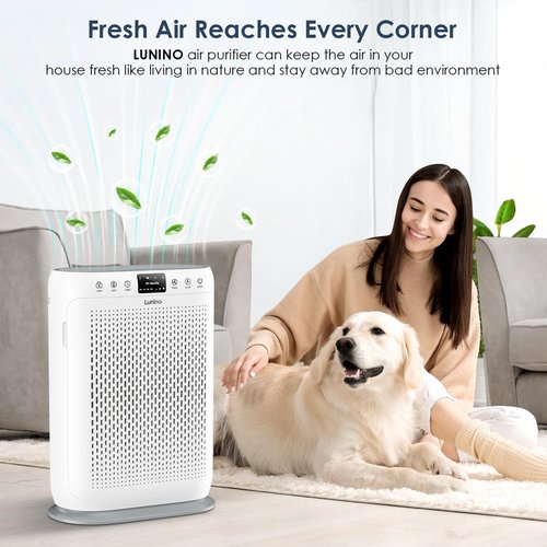 LUNINO H13 HEPA Air Purifier - Large Room Coverage Up to 2400 Sq.Ft | PM 2.5 Display & Aromatherapy Function