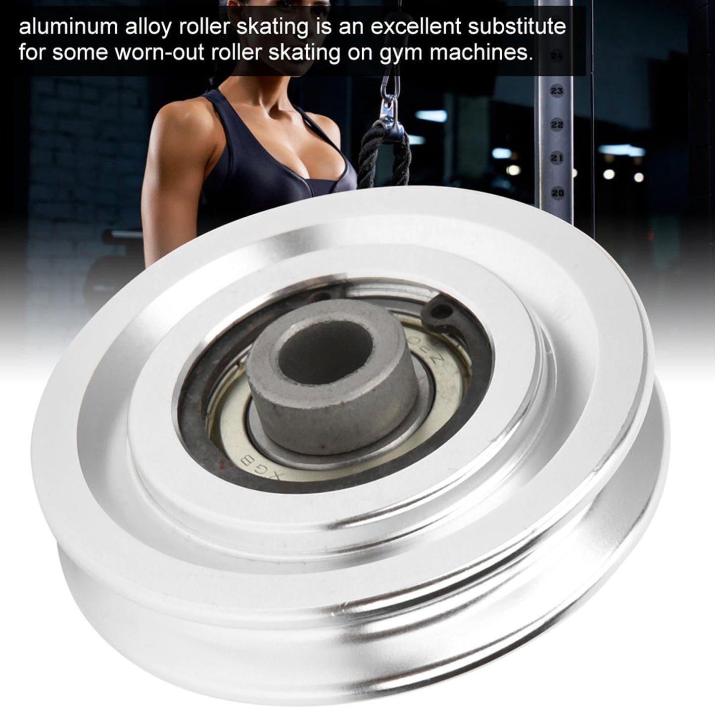 Jwthee Aluminum Pulleys for Cable Machine, 2 PCS Pulley Wheel Universal Bearing Wheel for Home Gym Exercise Machine Attachments (70mm)