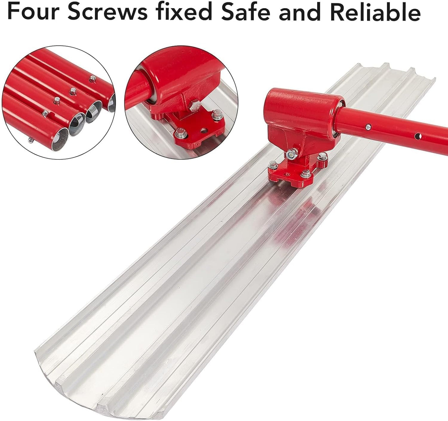 36"x8" Bull Float Kit, Aluminum Magnesium Alloy Concrete Float with Adjustable Bracket, 4 Handles & Carrying Case, Round End Finishing Tool Cement Tool