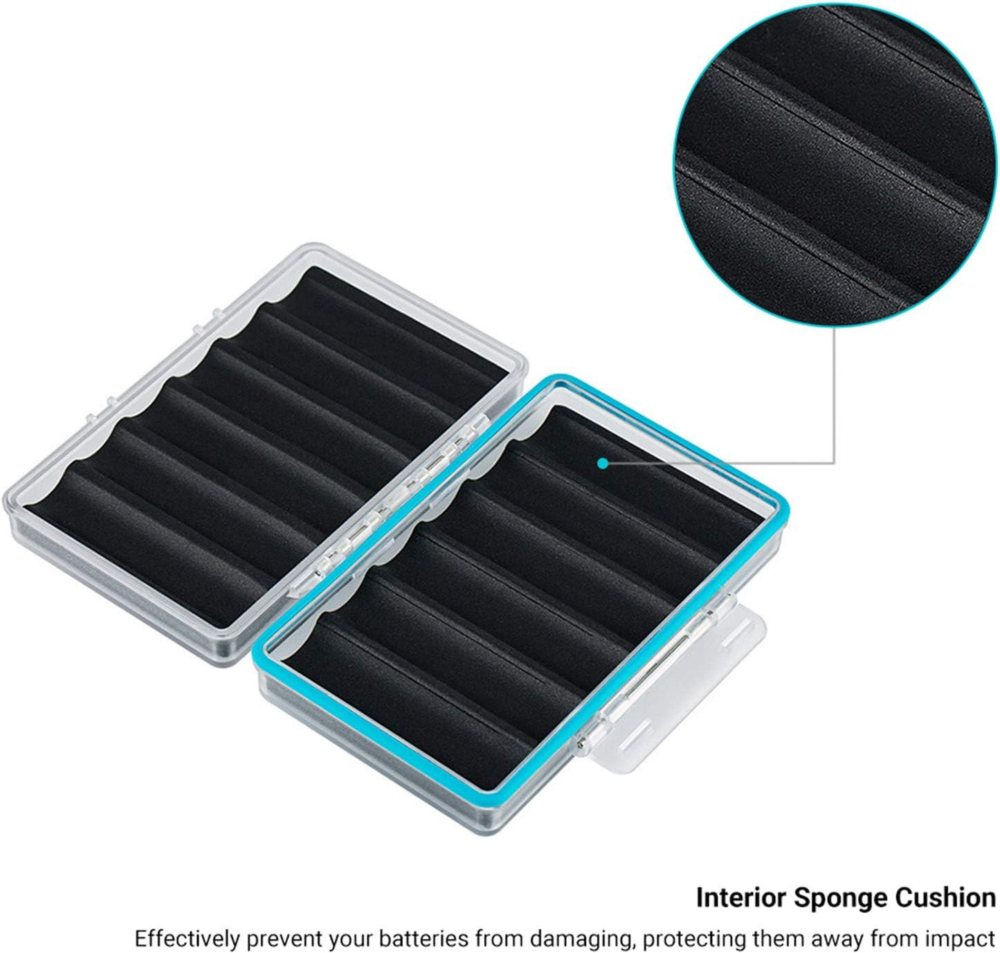 18650 6 18650 JJC Battery Case, Shockproof & Water-resistant Battery Storage Holder for x Battery, PC Shell Easy
