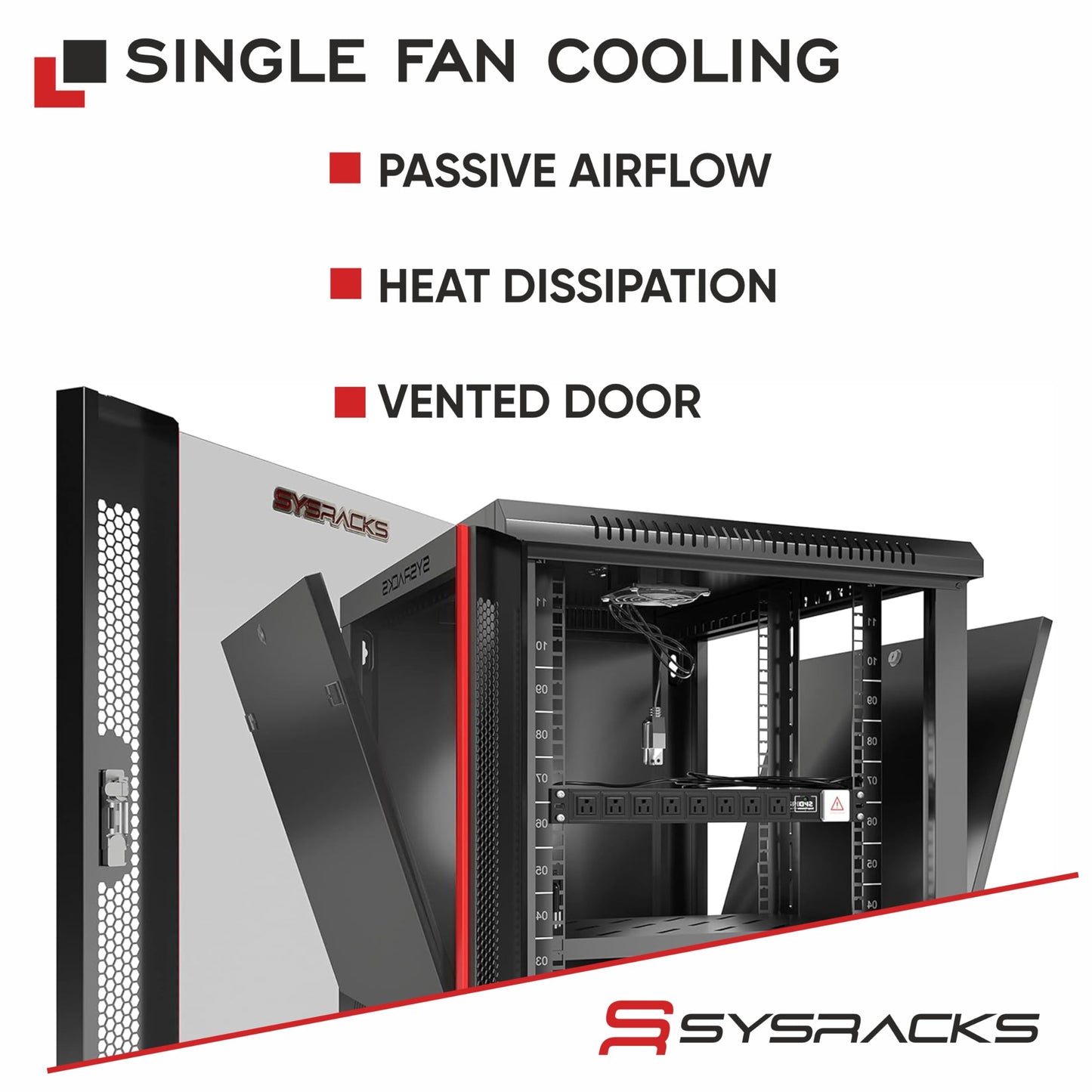 12U Wall Mount Server Rack Cabinet – 19" Network Rack Enclosure, 24" Deep Data Rack Cabinet with Fan, PDU & Shelf for IT Equipment, Switches and Patch Panel