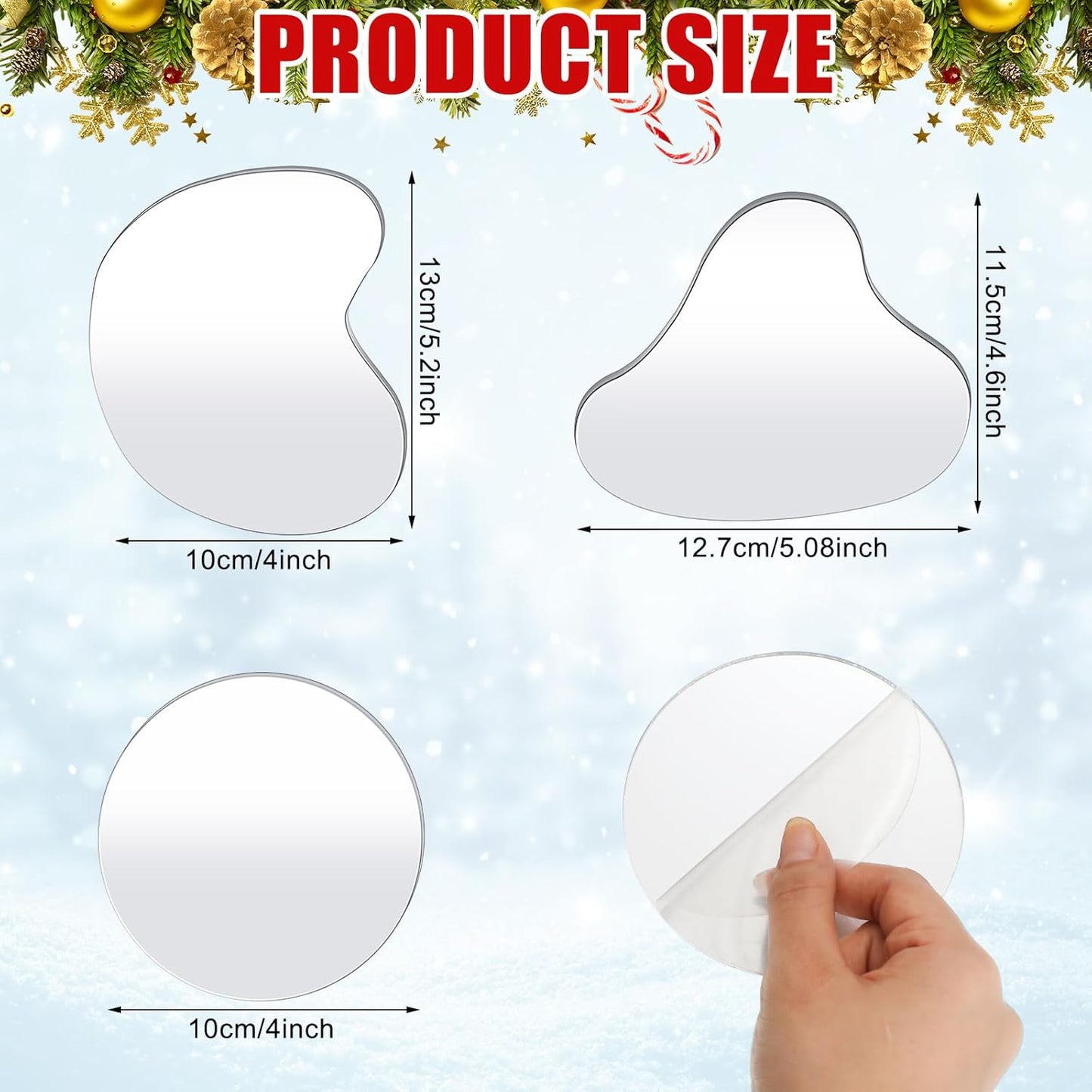 Sieral Miniature Christmas Village Pond - 6-Piece Ice Skating Rink Figurines | 4-Inch Holiday Decor