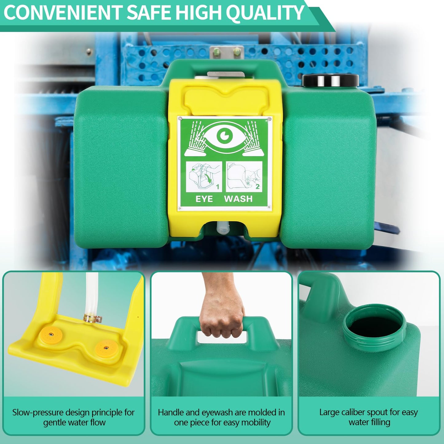 Portable 8 Gallon Eye Wash Station, 30L Wall Mounted Irrigation Emergency Eye Wash Station, Dual Spray Eyewash Station Lasting for 10 Minutes, First Aid Eye Wash Units Indoor & Outdoor