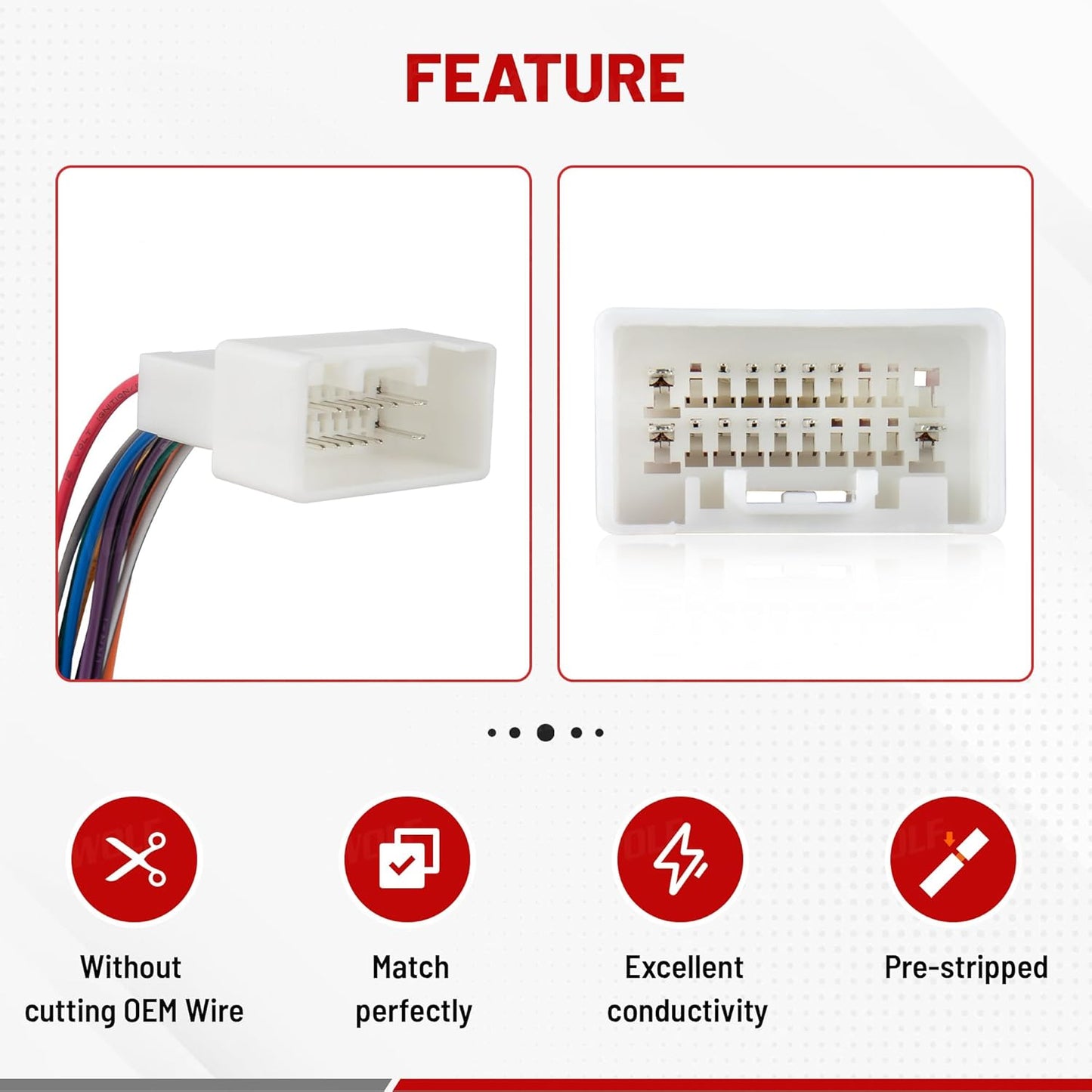 2009-2019 2008 2012-2019 20 RED WOLF Car Radio Wiring Harness for Mitsubishi Lancer, Mitsubishi Lancer GTS, Outlander