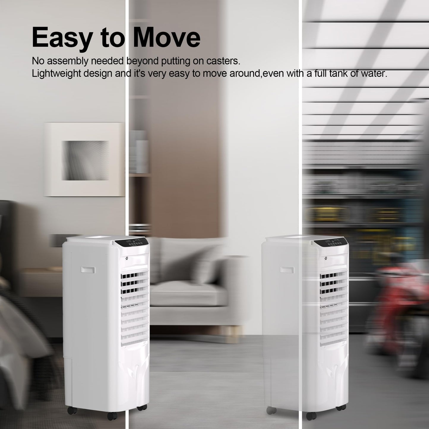 Uthfy 32" Evaporative Air Cooler with 4 Ice Packs, 4 Modes & 3 Speeds, Swamp Cooler with 4.2 Gal Water Tank, 120° Oscillation, 12H Timer, Remote, White, Portable Air Conditioner for Bedroom, Office