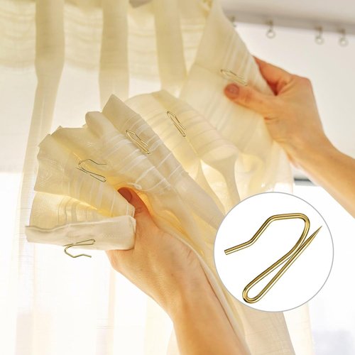 Hotop Metal Drapery Curtain Rings - 30 Pcs Set with 0.98/1.26/1.65 Inch Interior Diameter | Gold Finish