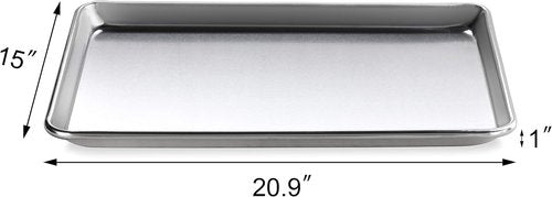 New Star Foodservice 18-Gauge Aluminum Sheet Pan Set - Includes Silicone Baking Mat | 15 x 21 Inch