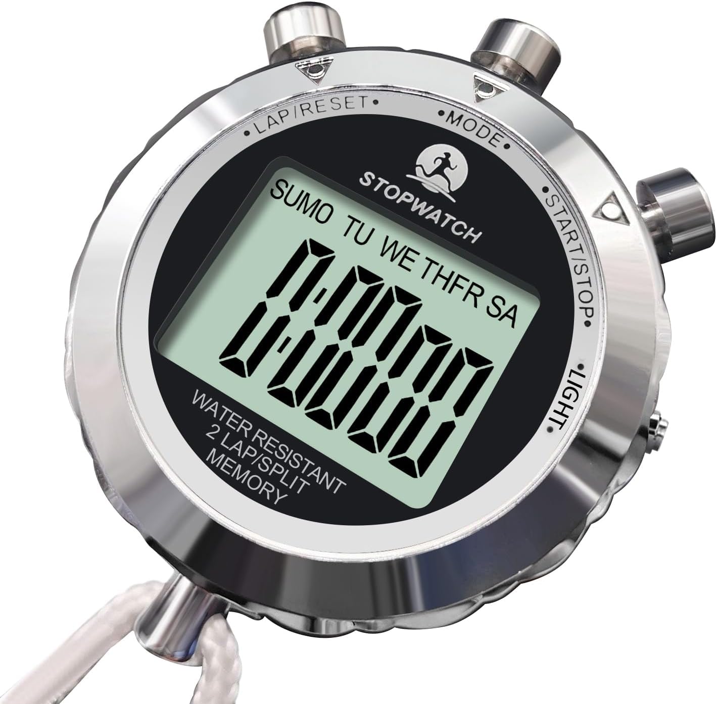 Rolilink Stopwatch,Metal Stop Watch for Sports Stopwatches Timer for Sports and Competitions (2 Lap with Backlight-Metal)