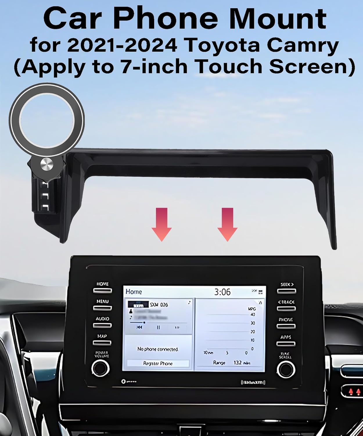AbeeyGeomarn 2021-2024 7 Inch 360 Car Phone Holder for Toyota Camry Accessories Apply to Touch Screen Fixed Clip