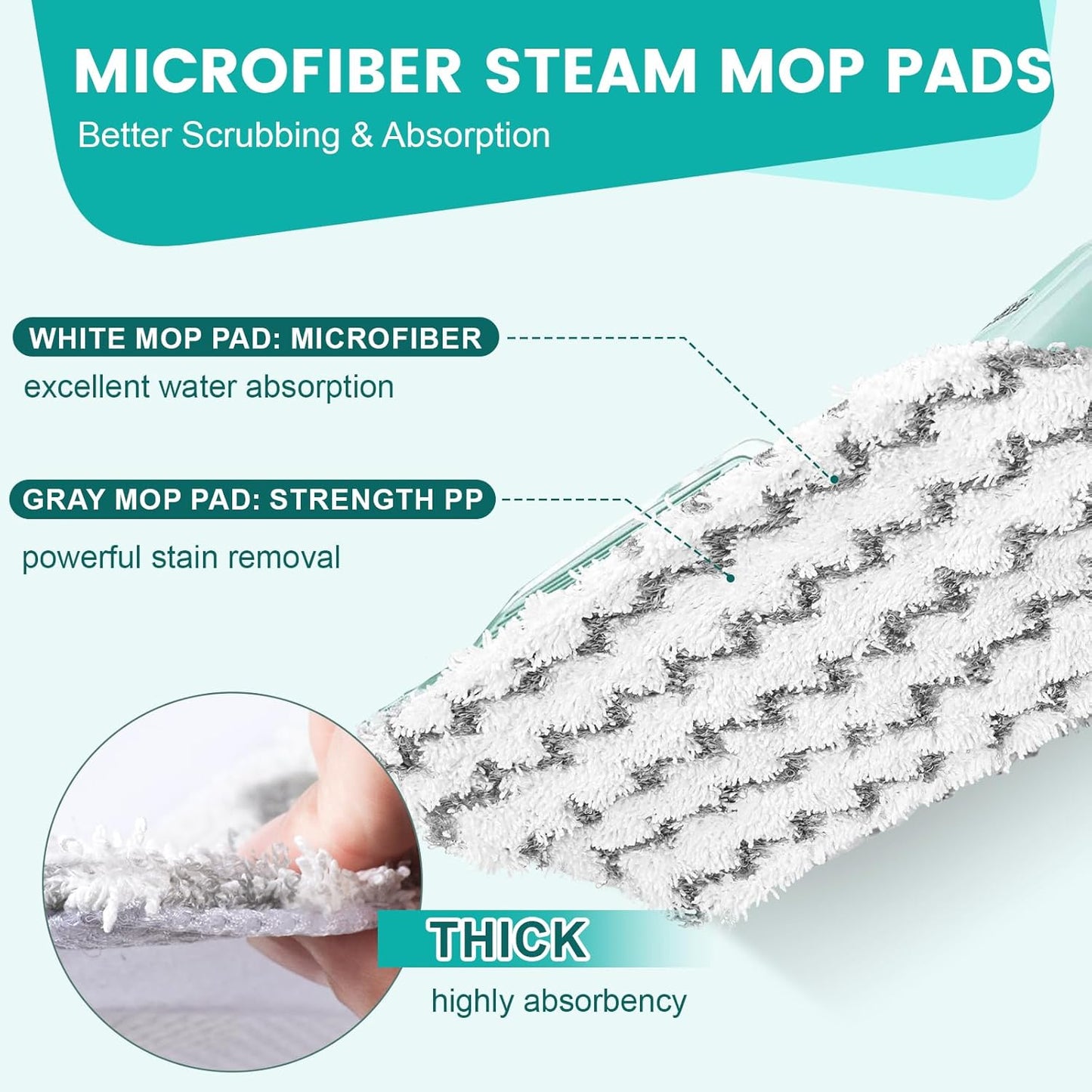 Shark 6-Pack Steam Mop Replacement Pads - Washable Microfiber Cleaner Pads for S1000 Series