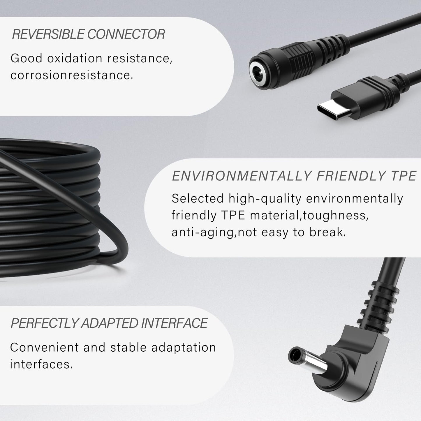 Cordro 13.2FT 3rd Gen/2nd Charger Cable Power Adapter Compatible with Ring Stick Up Cam Battery/Plug-in Gen & Ring Pan