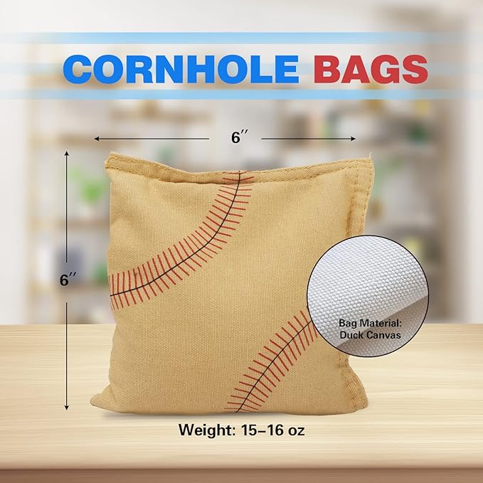 GSE Games & Sports Expert Set of 8 Premium Weather Resistant Cornhole Bags. Regulation Size and Weight Bean Bags for Cornhole Toss Games (Several Styles Available)