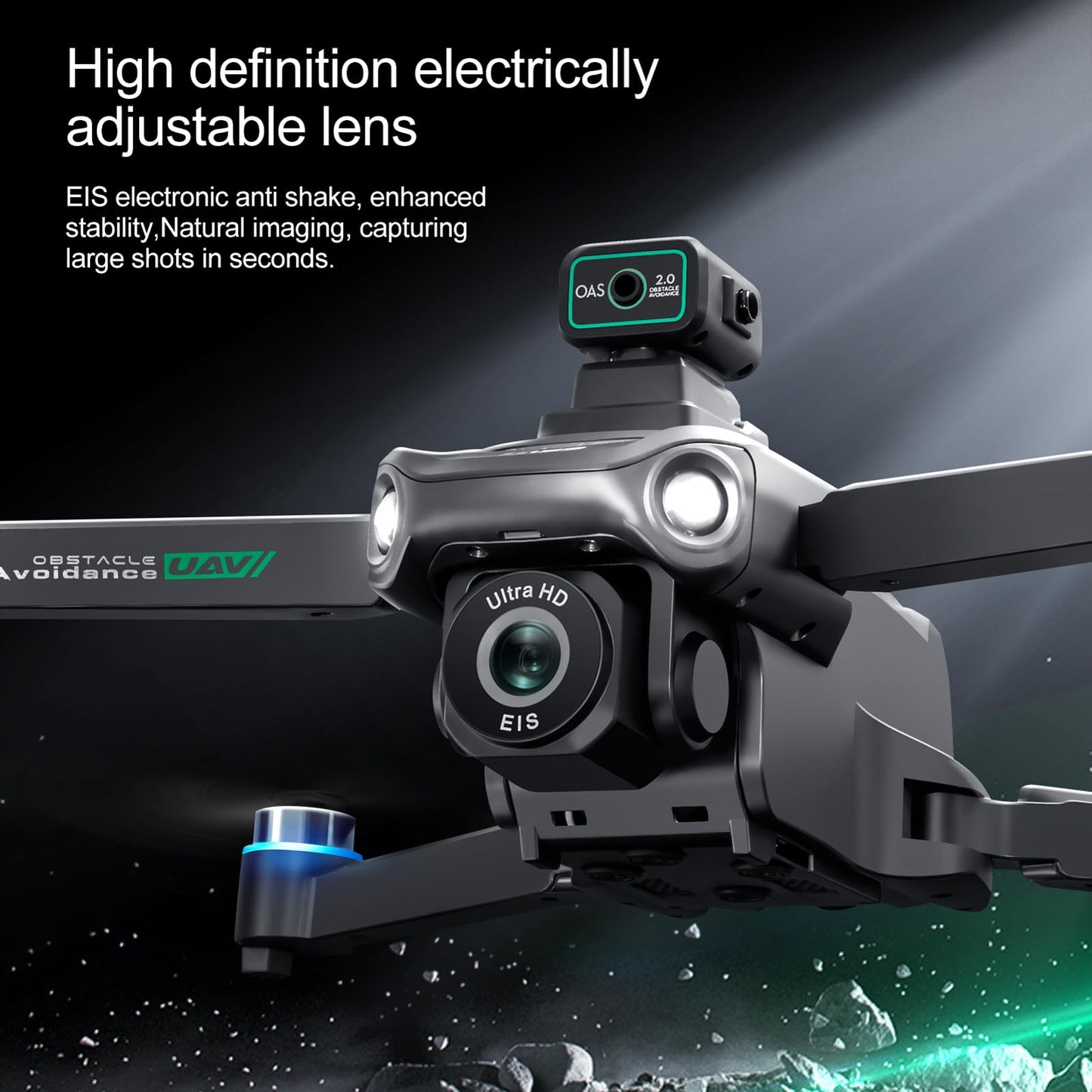 Dodoore GPS Drone with 8K UHD EIS Camera for Adults, 5G WiFi FPV RC Quadcopter with Brushless Motors, Optical Flow Positioning, Obstacle Avoidance, Auto Return, Follow Me, 2 Batteries (Black)
