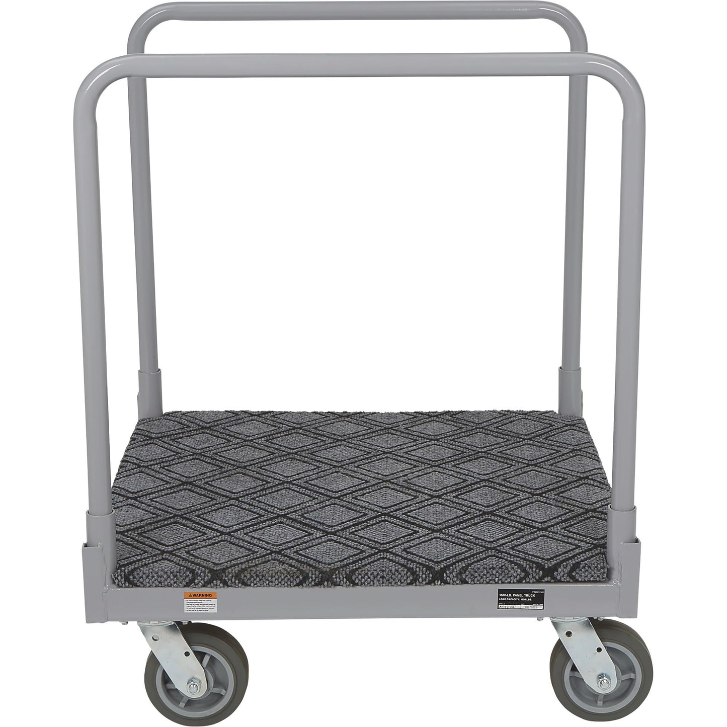 Strongway 4-Wheel Cart with Carpeted Deck, 1600-Lb Capacity, Heavy-Duty Steel Panel Dolly Mover, Rolling Platform Truck with 6-Inch TPR Swivel Casters & Dual Side Handles for Moving