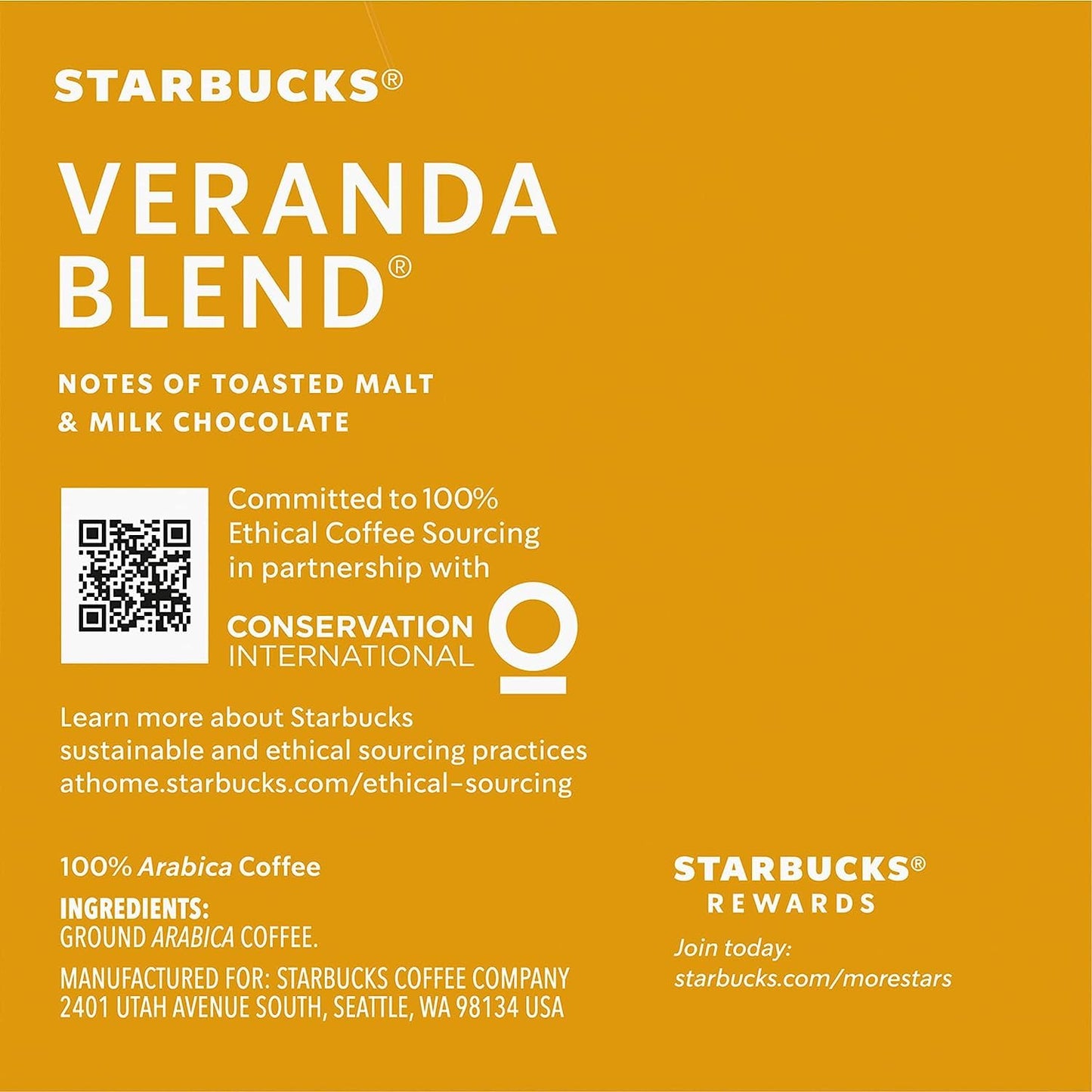 Starbucks Ground Coffee - Dark Roast Blend | Veranda Flavor, 10 Count (Pack of 8)