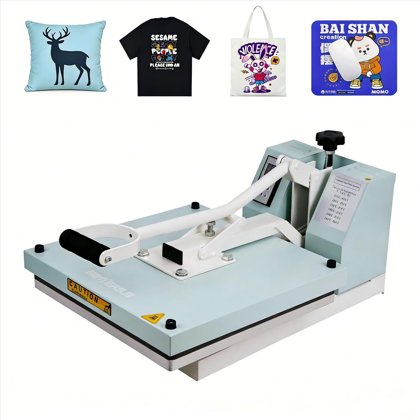 BetterSub 15x15 Heat Press Machine for T-Shirts, Industrial Sublimation & Heat Transfer – Digital LCD Control, Teflon Coated Surface, Clamshell Design, Safe Durable (Teal)