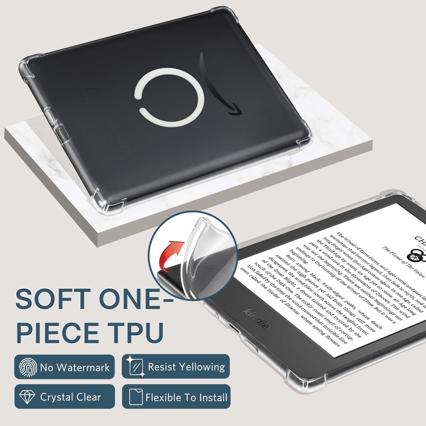 CoBak 6 Inch 2024 2022 (11 Magnetic Clear Case for Kindle and Gen) | Compatible with PopSockets/UGREEN/Anker Magnetic