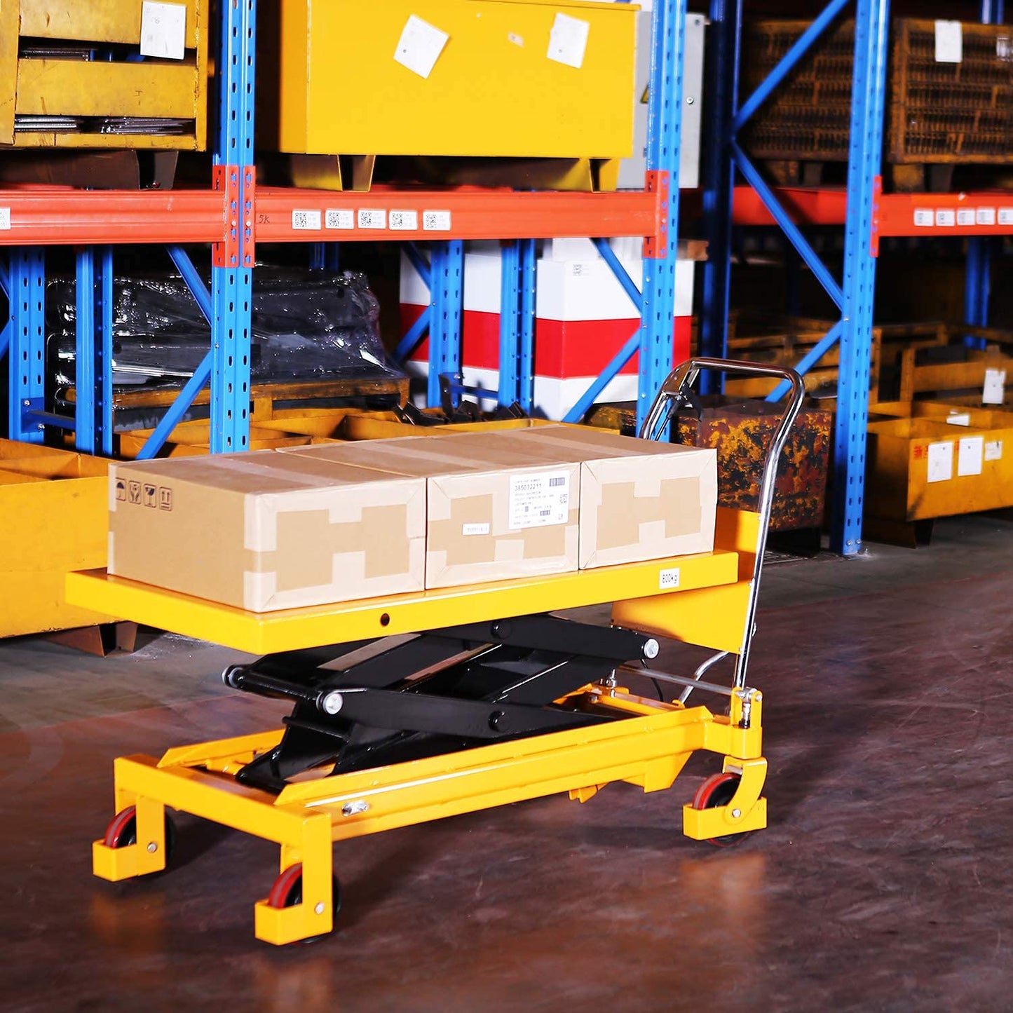 Aequanta Double Scissor Hydraulic Mobile Lift Table Multi-Function Platform Cart 59" Lifting Height 1760lbs Capacity Suitable for Handling Work