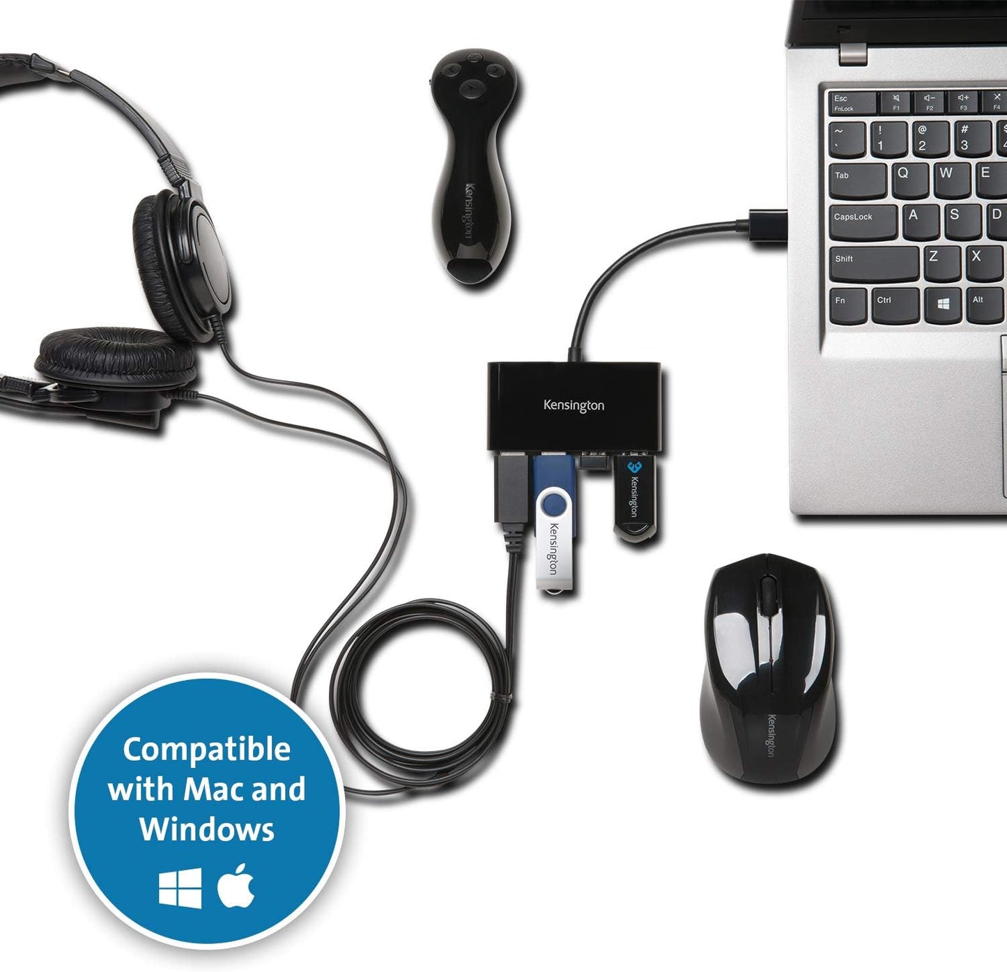 Kensington K39121WW UH4000 3.0 4-Port USB Hub