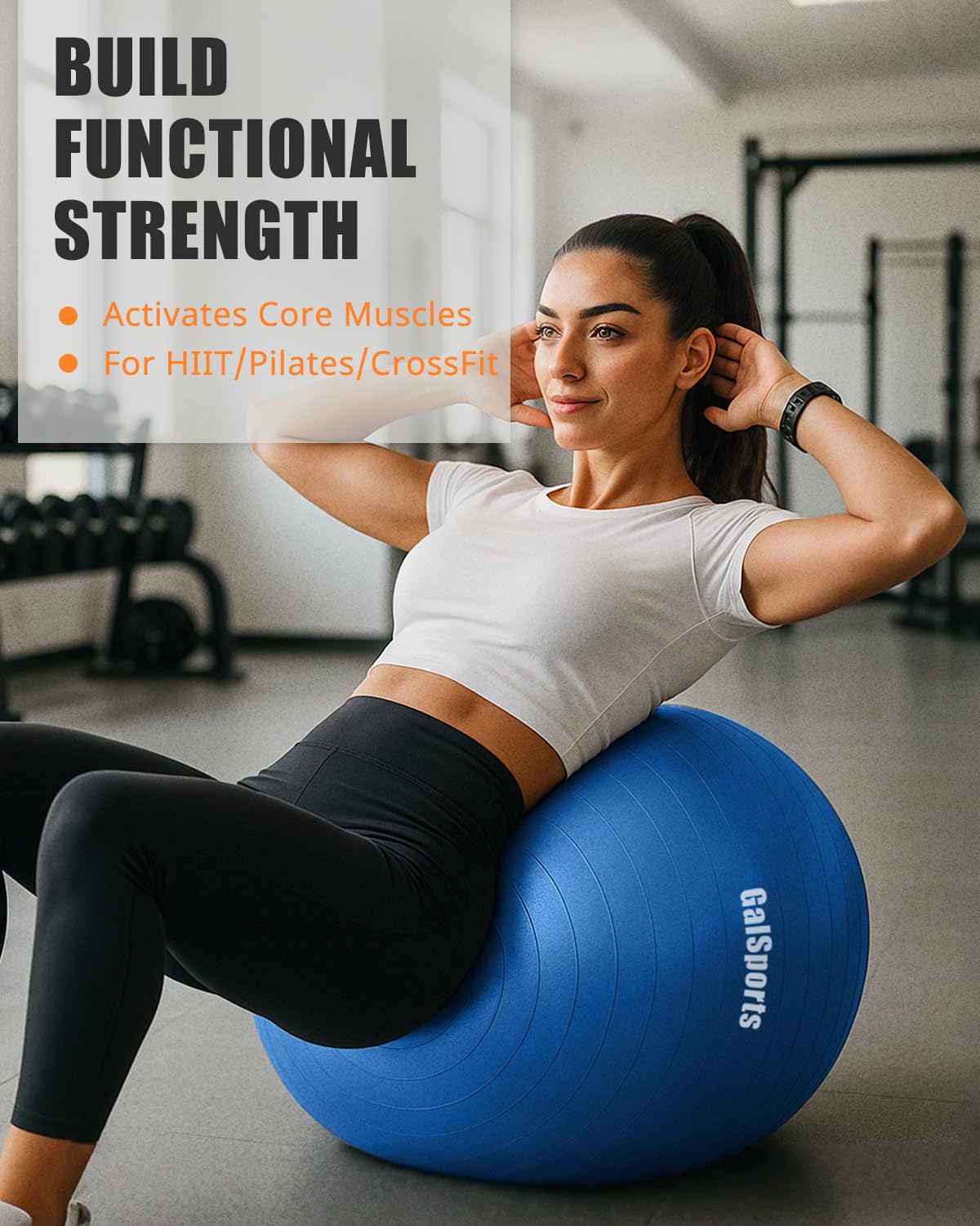 GalSports Yoga Ball for Exercise & Physical Therapy, Anti-Burst Stability Ball, Slip Resistant, Home Gym Fitness, Balance Chair