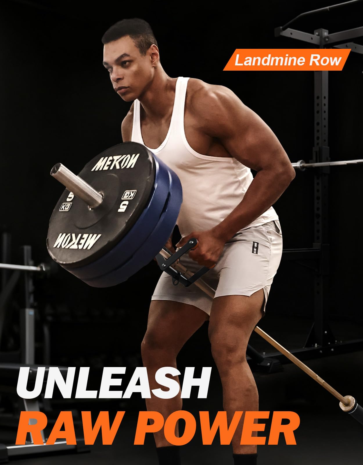 Fitarc Double D Row Handle Cable Attachment for Gym & Home Workouts, V Bar Cable Attachment with Non-Slip Grips, Orange