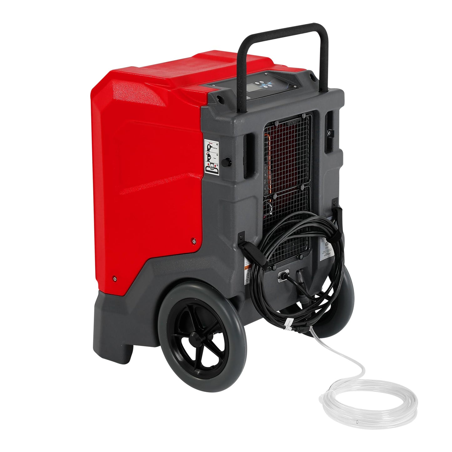 MOUNTO 310 Pints LGR Commercial Dehumidifier with Built-In Pump and Drain Hose – Portable, Heavy-Duty Dehumidifier with Wheels for Basements, Garages, Home, and Job Sites (Red)